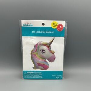 Celebrate Unicorn Foil Balloon - Rainbow Colors